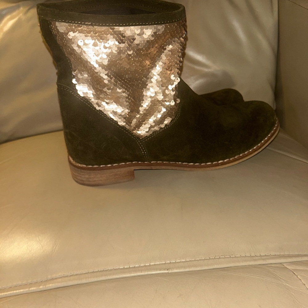 Anthropologie Noee Pasquale Trotta Suede Olive Green Boots